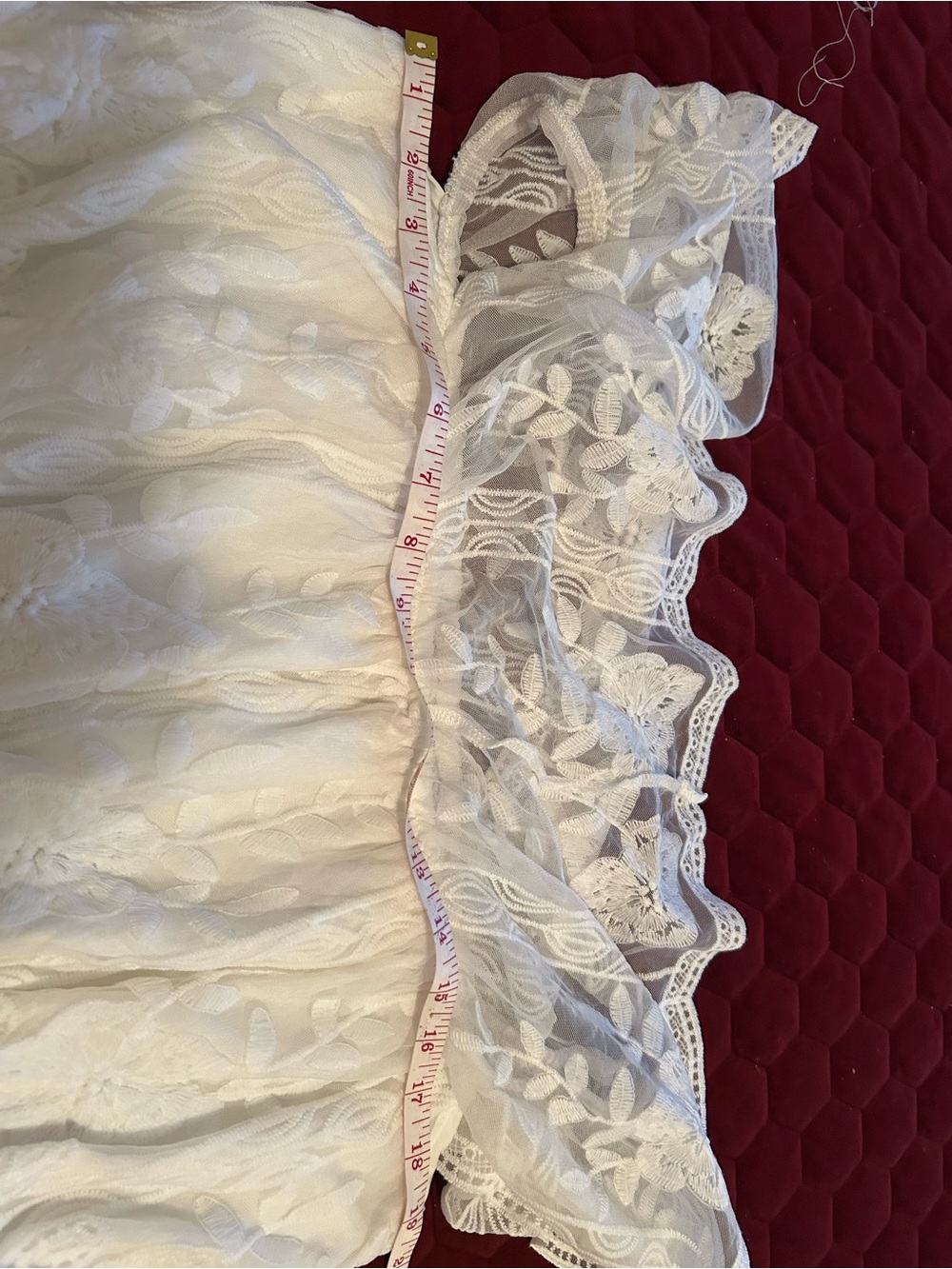 White Lace Maxi Dress with Sheer Overlay - Elegant Women's Dress - Picture 6 of 6